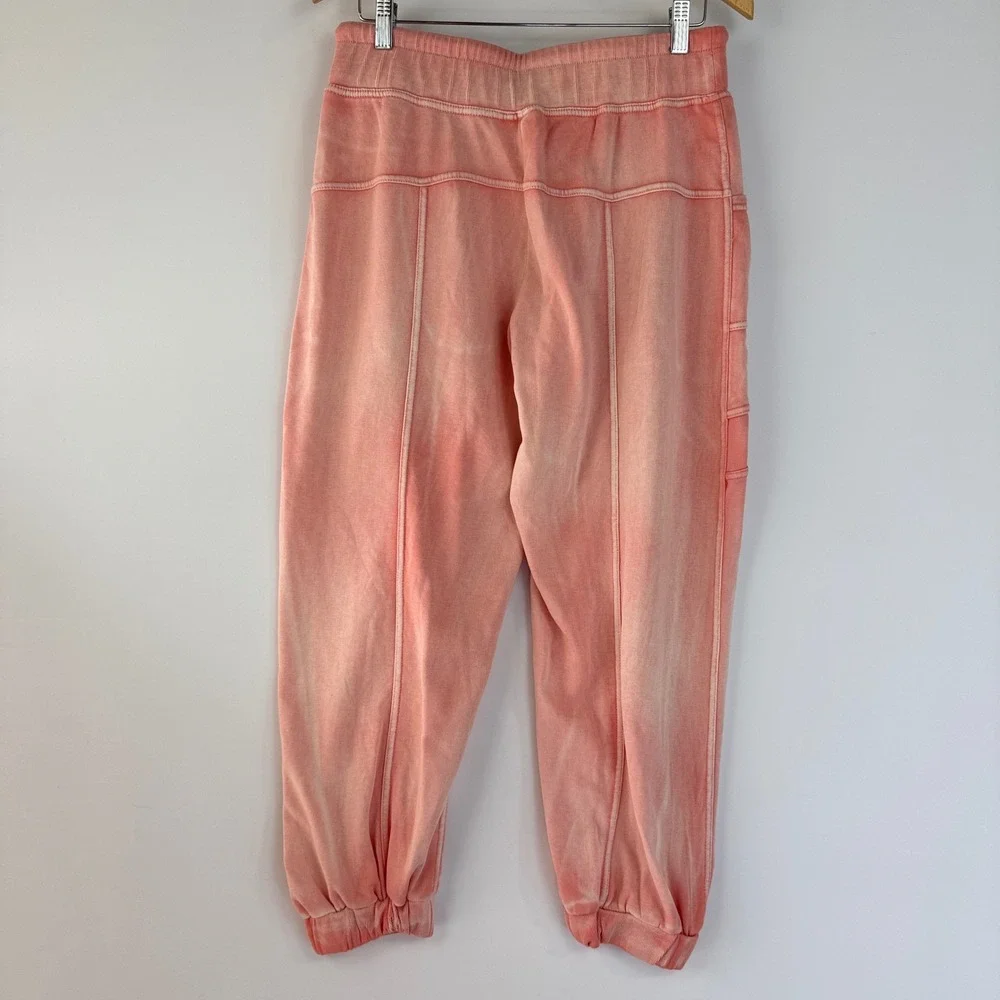 Daily Practice Joggers Women S Coral Pink Acid Wash Cargo Sweatpants Barrel - Picture 5 of 13